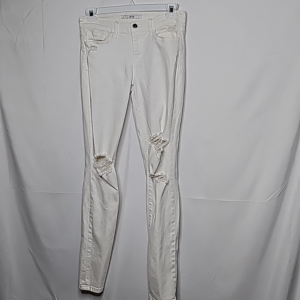 Joe's Jeans Janel white distressed straight leg jeans pants sz 29